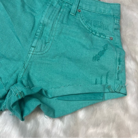 NWT Super-High Rise Cheeky Jean Shorts - Wild Fable™- Aqua Blue SIZE 0 - Picture 6 of 14